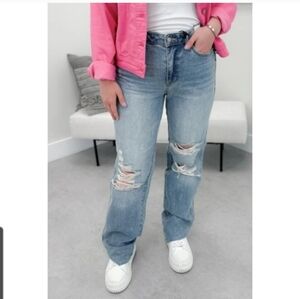 NWT Judy Blue Rigid Magic 90s Destroyed Straight Leg Jean 24W Plus Size